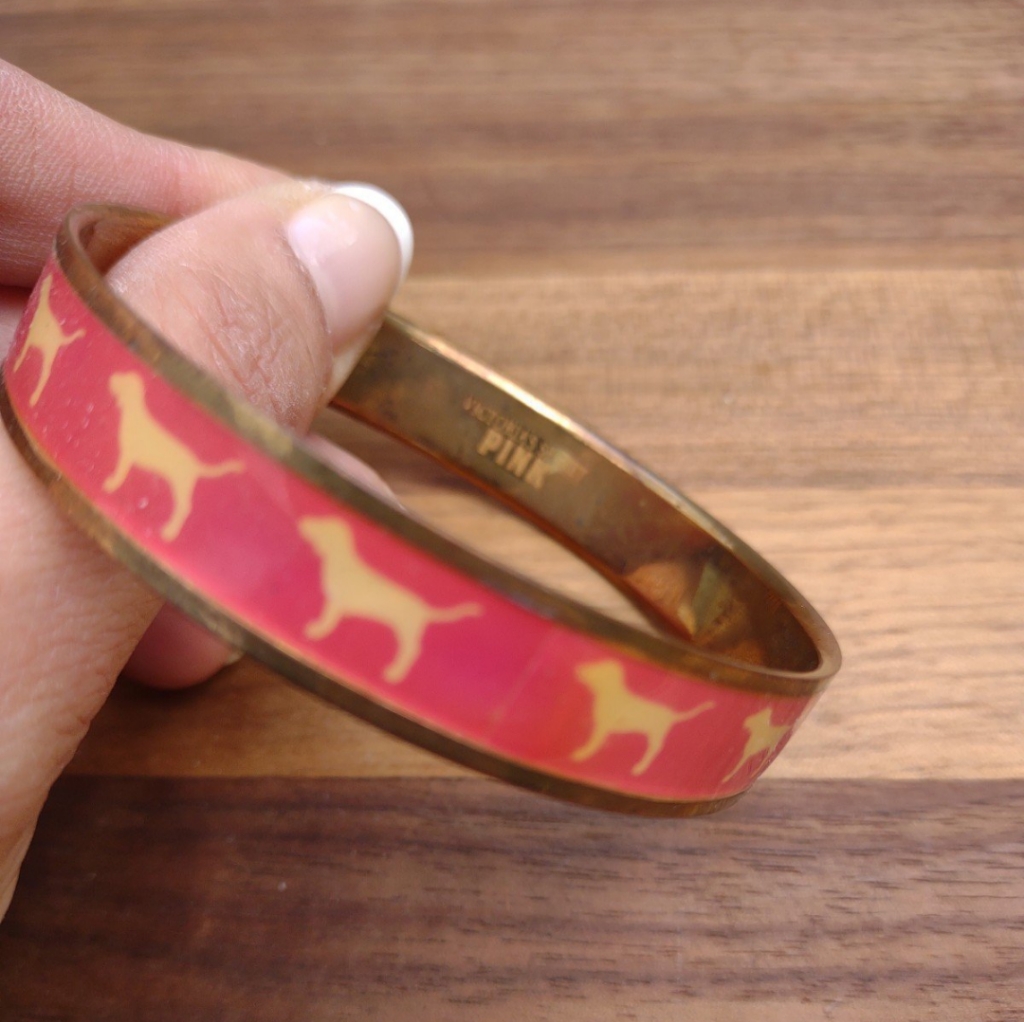 Vintage Victoria's Secret Pink Dog Bangle Bracelet Rare